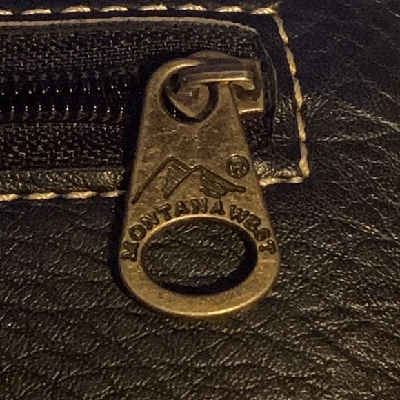 MONTANA WEST Southwestern Floral Turquoise Brown Black 3D Floral Flowers Wallet - Picture 9 of 16